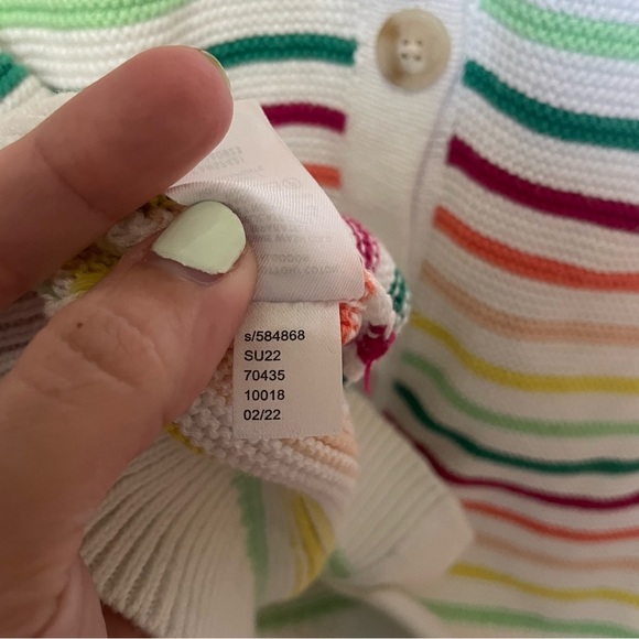 Loft Rainbow Button Down Knit Sleeveless Sweater Tank Top Small - Picture 5 of 6